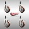 Service Caster 4 Inch 316SS Maroon Polyurethane Swivel 7/8 Inch Expanding Stem Caster Set SCC SCC-SS316EX20S414-PPUB-MRN-78-4 - alternate 4